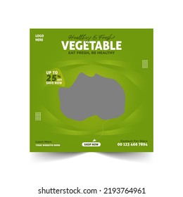 Organic fresh vegetable food social banner template with multiuse 