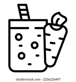 Organic fruit icon outline vector. Fresh drink. Nature label