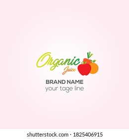 Organic Fruit Juice vector logo design Organic Juice store, Creative logo design