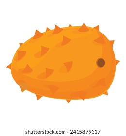Organic fruit orange icon cartoon vector. Summer leaf. Healthy garden seed