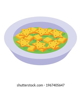 Organic fruit salad icon. Isometric of Organic fruit salad vector icon for web design isolated on white background