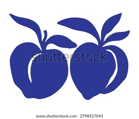 Organic Fruit and Vegetable Silhouette Collection – Botanical Food Vector Set
