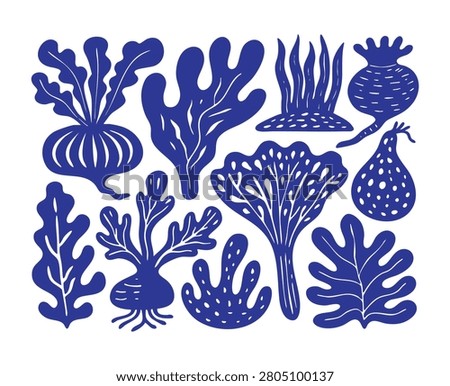 Organic Fruit and Vegetable Silhouette Collection – Botanical Food Vector Set