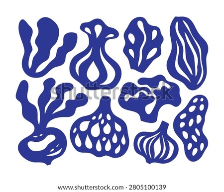 Organic Fruit and Vegetable Silhouette Collection – Botanical Food Vector Set