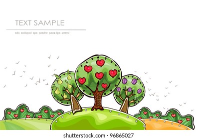 organic fruits background "Happy world" collection