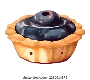 Organic fruits tartlet food icon isolated