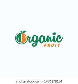 organic fruits vector design logotype