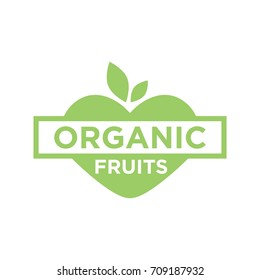 Organic fruits vector logo design