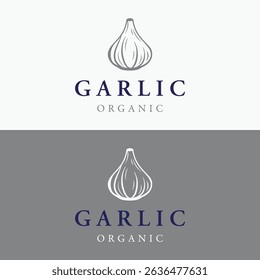 organic garlic abstract logo design with the best quality.
