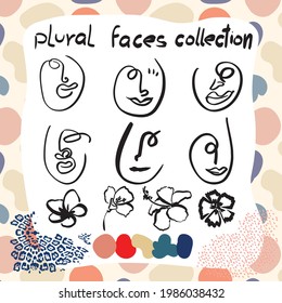 Organic geometric endless pattern of flowers with animal print texture.