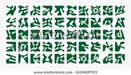 Organic geometric shapes. Abstract vector set inspired by modernist design