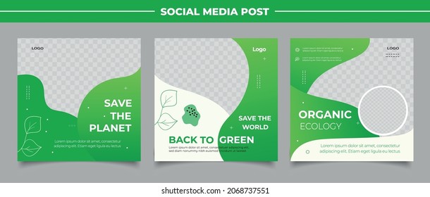 Organic go green banner template