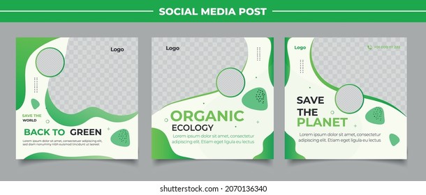 Organic go green banner template	