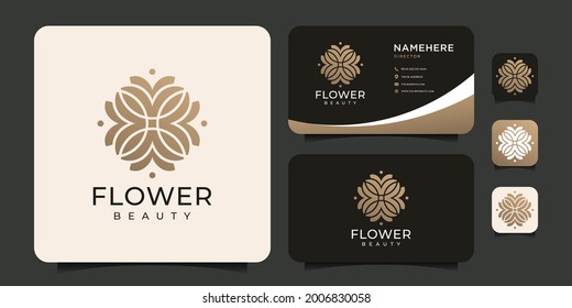 Bio-Farbverlauf-Blumenblatt Logo Spa Beauty-Konzept Inspiration. Das Logo kann für Symbole, Marken, Identität, Pflanzen, Natur, Blumen, Rahmen, Symbole und Kosmetik verwendet werden