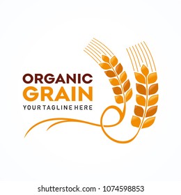 Design-Vektorillustration für Bio-Grain-Logo-Vorlagen