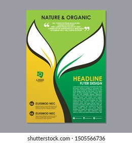 Organic Green Flyers Templates with Elegant, unique & Creative design, suitable for Flyer, cover, brochure and other