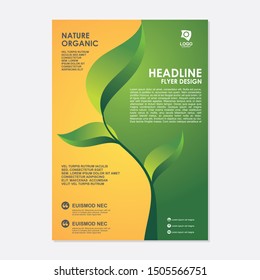 Organic Green Flyers Templates with Elegant, unique & Creative design, suitable for Flyer, cover, brochure and other