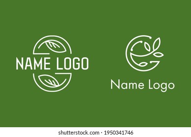 organic green food vector logo