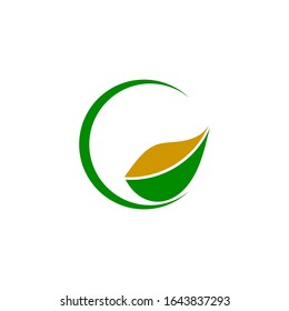 organic green leaf natural logo vector logo