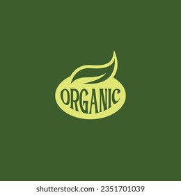 Organic Green Natural Ecology logo icon Label. Organic Logo Design