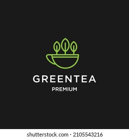 organic Green tea logo icon design template