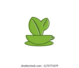organic green tea logo template