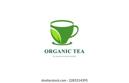 Vector del logotipo del té verde orgánico