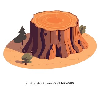 Organic growth of pine trees on mountain isolated