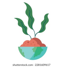 Organic growth plant icon isolated