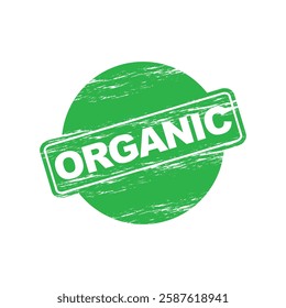 organic grunge stamp green circle vector design illustration