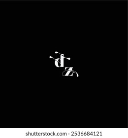organic hairline logo DZ monogram style and elegant concept wedding typography initial letter