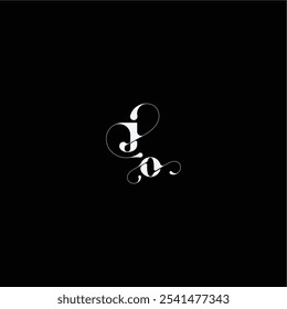organic hairline logo wedding typography initial letter monogram style and elegant concept JO