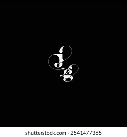 organic hairline logo wedding typography initial letter monogram style and elegant concept JG