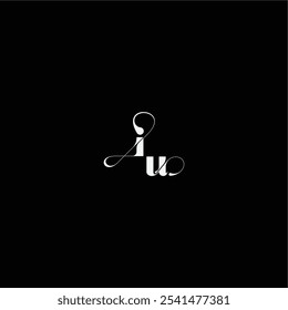 organic hairline logo wedding typography initial letter monogram style and elegant concept IU