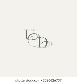 orgânico hairline logotipo DU elegante e elegante logotipo casamento conceito monograma carta