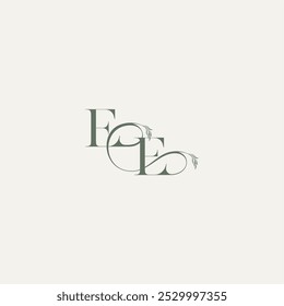 Bio-Haarlogotype EE elegantes und elegantes Logo Hochzeitskonzept Monogramm