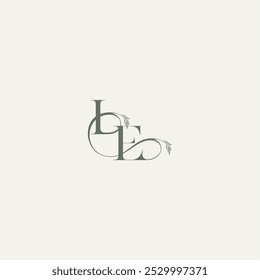 orgânico hairline logotipo EI elegante e elegante logotipo casamento conceito monograma carta