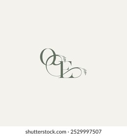 Logotipo orgánico de la línea del cabello EO elegante y elegante logo concepto de boda monograma carta