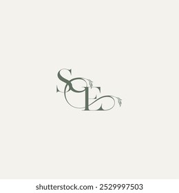 Bio-Haarlogotype ES elegantes und elegantes Logo Hochzeitskonzept Monogramm Buchstaben