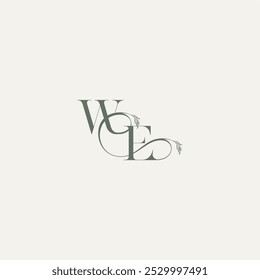 organic hairline logotype EW elegant and elegant logo wedding concept monogram letter