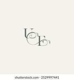 organic hairline logotype FU elegant and elegant logo wedding concept monogram letter