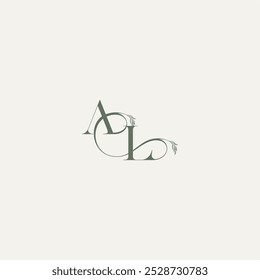 organic hairline logotype wedding concept monogram letter elegant and elegant logo LA