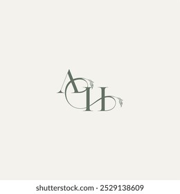 organic hairline logotype wedding concept monogram letter elegant and elegant logo HA