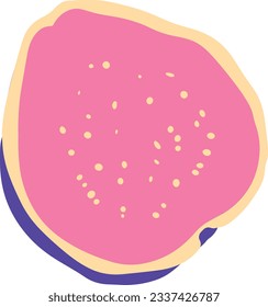 Organic Half Cut Guava Illustration