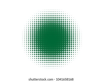 Organic halftone circles, dots pattern, vector, grunge. Comic texture background. Monochrome half-tone. Circle halftone Dots, green geometric gradient for pop art designs.