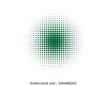 Organic halftone circles, dots pattern, vector, grunge. Comic texture background. Monochrome half-tone. Circle halftone Dots, green geometric gradient for pop art designs.
