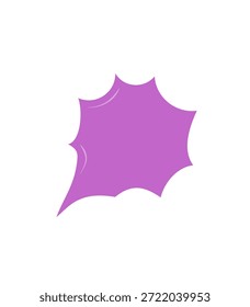 Organische handgezeichnete Blase in abstrakter Aufkleberform. Dieser violette Sprachblock funktioniert als Rechteck-Chat oder Kommentar-Symbol. Modernes Doodle-Konversationselement für kreatives Medienabzeichen oder spielerisch