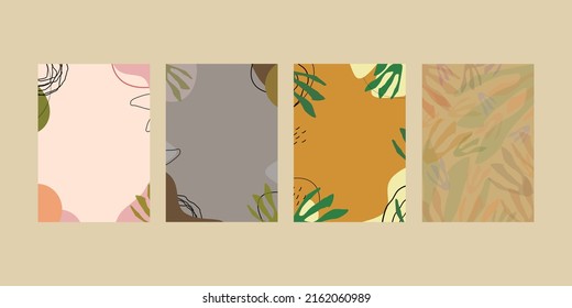 Organic Hand Drawn Contemporary Modern Abstract Poster Artwork Background.