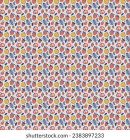 Organic hand drawn fruits pattern