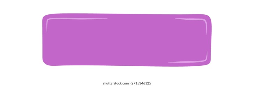 Forma orgánica de la etiqueta engomada del rectángulo dibujado a mano en color púrpura. Parche Abstractas con forma de etiqueta y estilo de fondo, perfecto como ícono o Plantilla para texto creativo y concepto de forma.